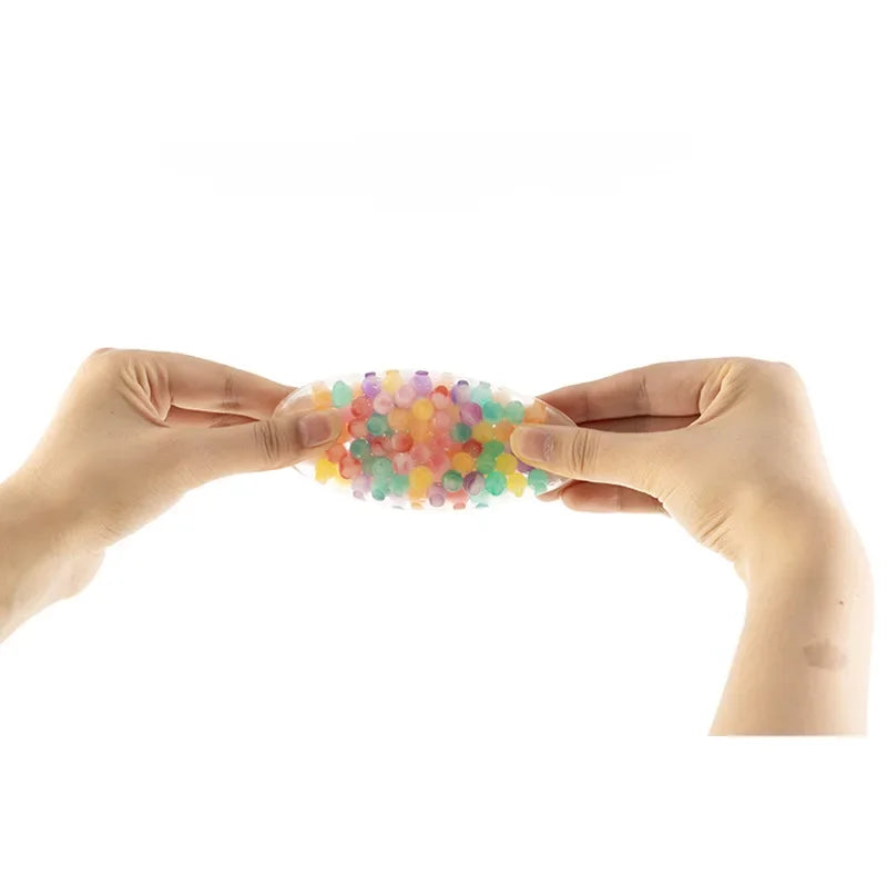 Rainbow Bead Stress Ball – 6cm Squishy Decompression Toy for Kids & Adults