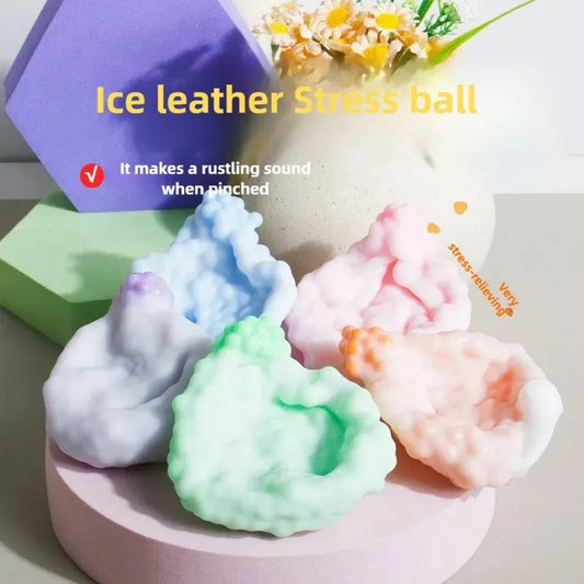 Crunchy Squishy Stress Ball Dual Texture Sensory Toy for Anxiety Relief - Fidget Hand Exercise Relax ADHD Focus Adult Kids Gift