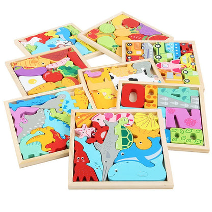 Wooden Tangram Shape Puzzle Toy for Kids