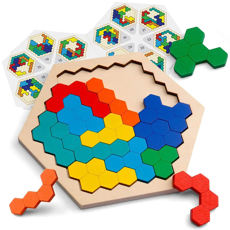 Wooden Tangram Shape Puzzle Toy for Kids