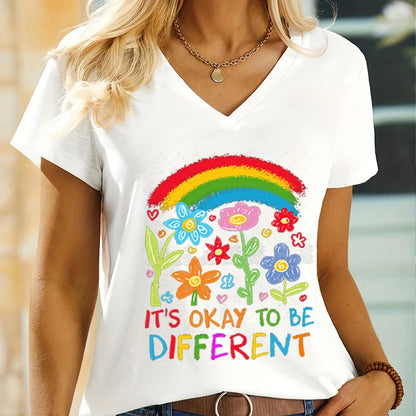 Rainbow Autism Awareness Flower T-Shirt