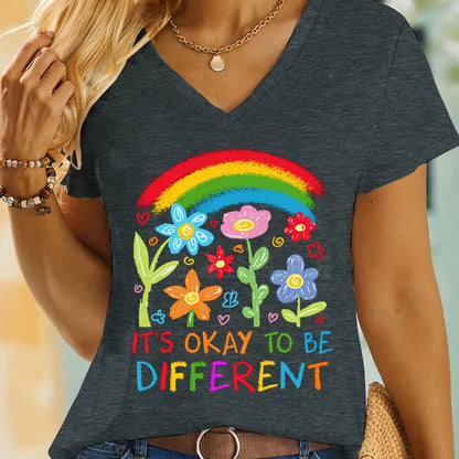 Rainbow Autism Awareness Flower T-Shirt