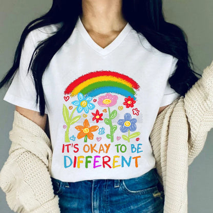 Rainbow Autism Awareness Flower T-Shirt