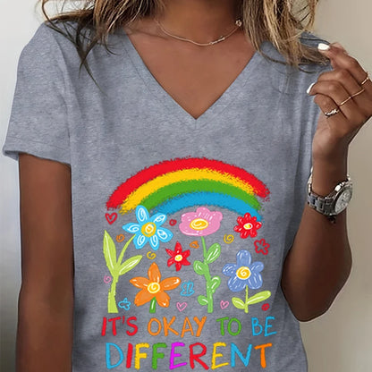 Rainbow Autism Awareness Flower T-Shirt