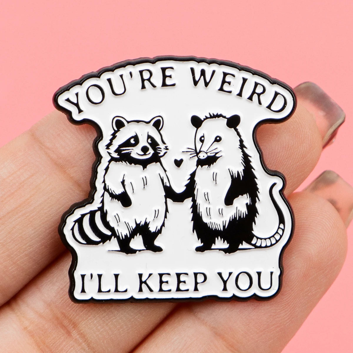 Funny Opossum Raccoon Enamel Pin Set