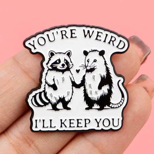Funny Opossum Raccoon Enamel Pin Set