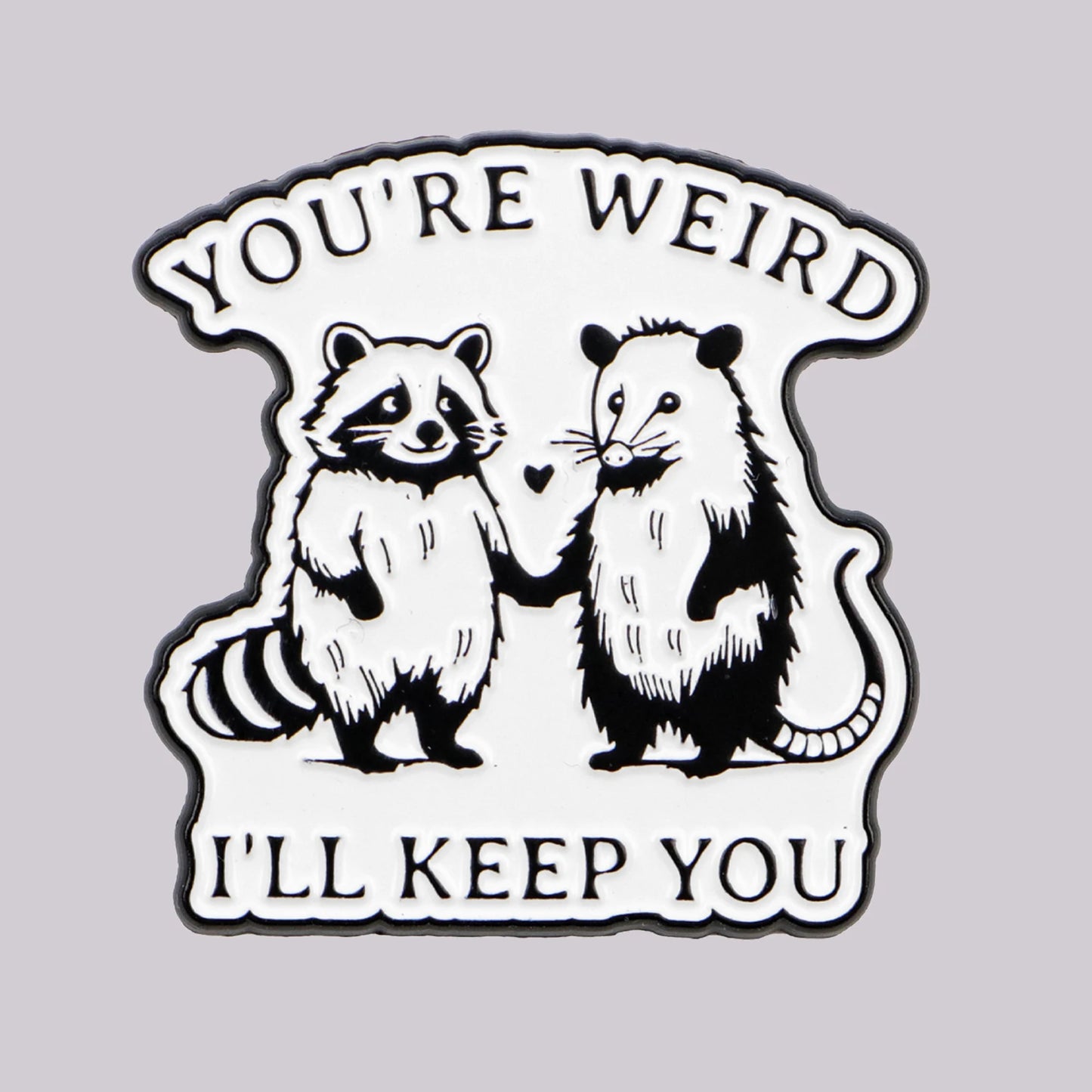 Funny Opossum Raccoon Enamel Pin Set