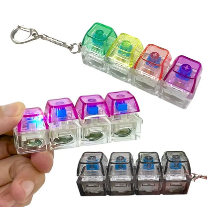 LED Keyboard Clicker Fidget Keychain