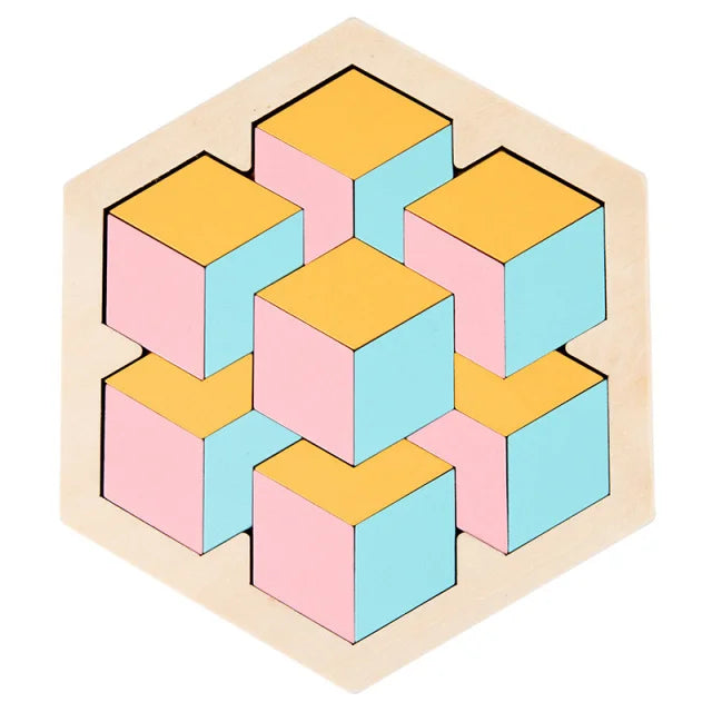 Wooden Tangram Shape Puzzle Toy for Kids