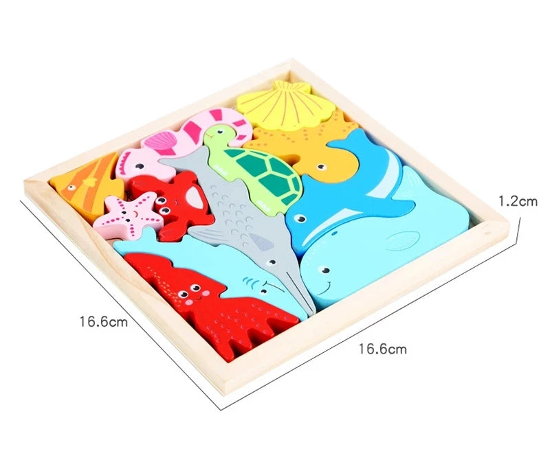 Wooden Tangram Shape Puzzle Toy for Kids