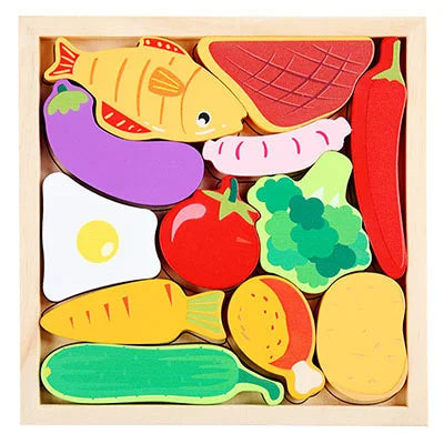 Wooden Tangram Shape Puzzle Toy for Kids