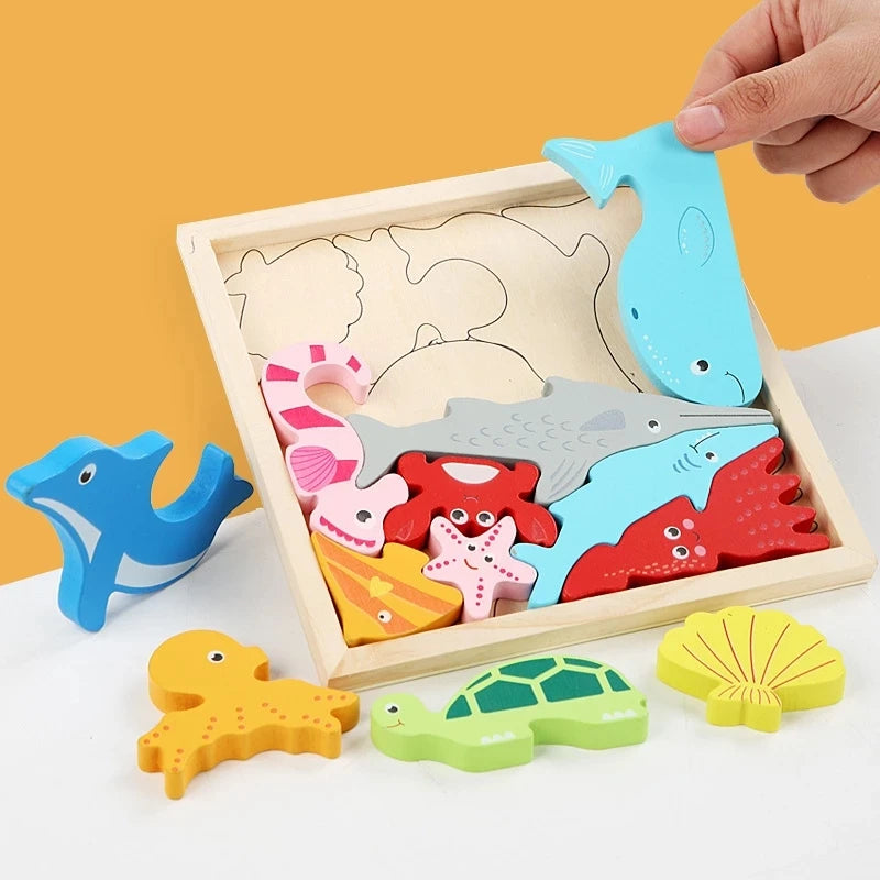 Wooden Tangram Shape Puzzle Toy for Kids