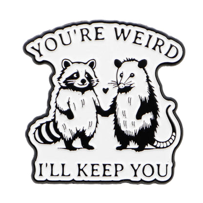 Funny Opossum Raccoon Enamel Pin Set