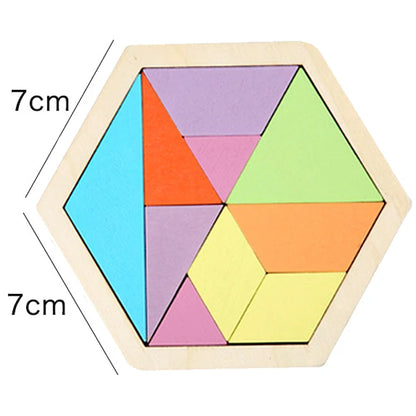 Wooden Tangram Shape Puzzle Toy for Kids