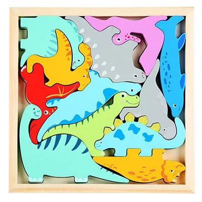 Wooden Tangram Shape Puzzle Toy for Kids