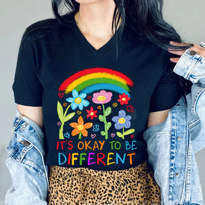 Rainbow Autism Awareness Flower T-Shirt