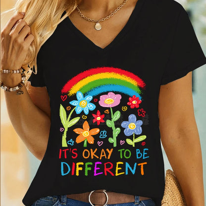 Rainbow Autism Awareness Flower T-Shirt