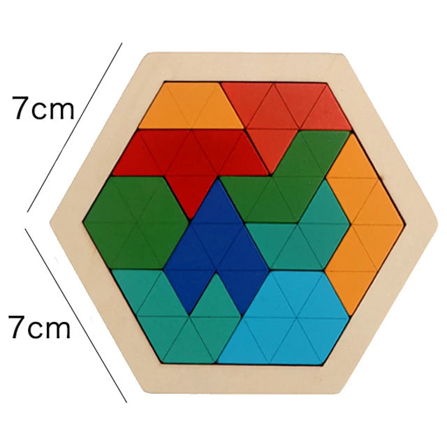 Wooden Tangram Shape Puzzle Toy for Kids