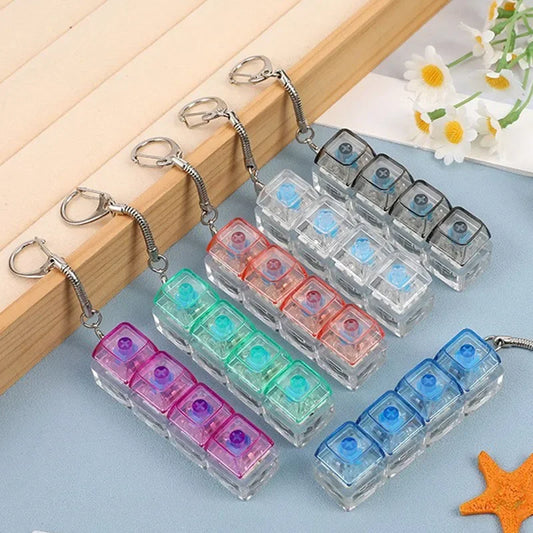 LED Keyboard Clicker Fidget Keychain
