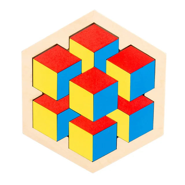 Wooden Tangram Shape Puzzle Toy for Kids