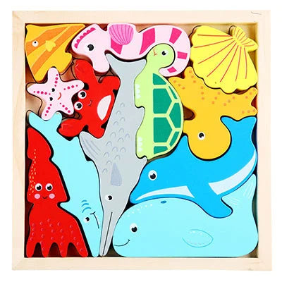 Wooden Tangram Shape Puzzle Toy for Kids
