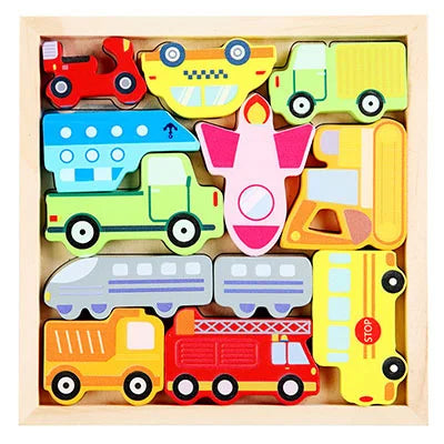 Wooden Tangram Shape Puzzle Toy for Kids