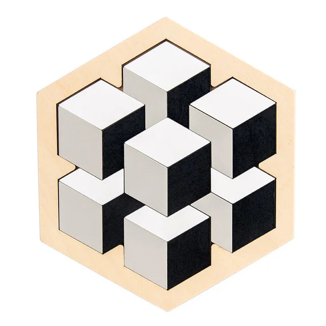 Wooden Tangram Shape Puzzle Toy for Kids
