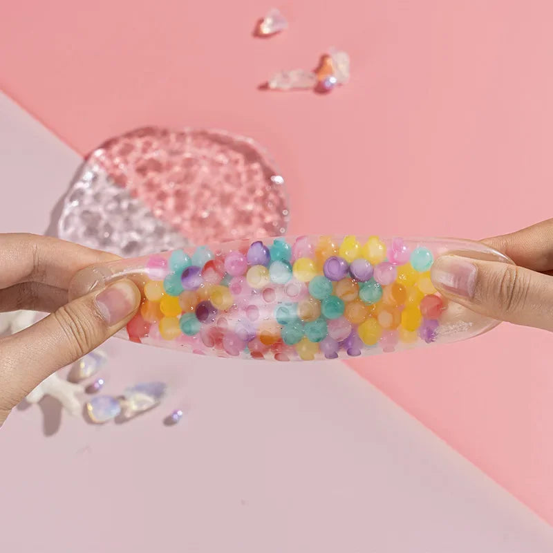 Rainbow Bead Stress Ball – 6cm Squishy Decompression Toy for Kids & Adults