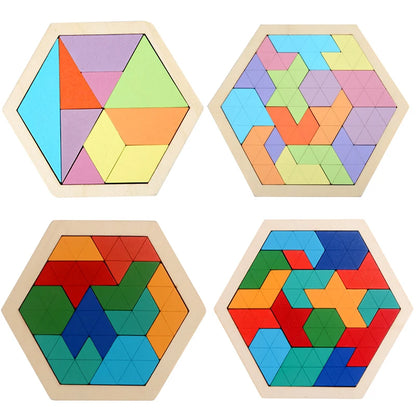 Wooden Tangram Shape Puzzle Toy for Kids