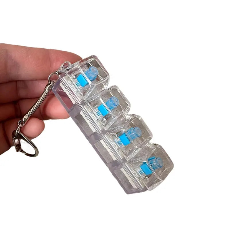 LED Keyboard Clicker Fidget Keychain