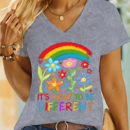 Rainbow Autism Awareness Flower T-Shirt
