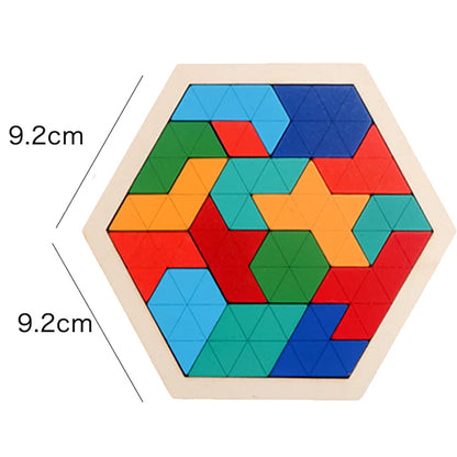 Wooden Tangram Shape Puzzle Toy for Kids